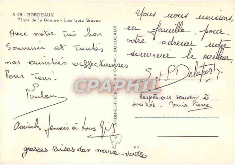 Postcard Modern Bordeaux Place de la Bourse The Three Graces