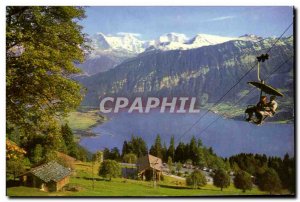 Postcard Modern Sesselbahn Beatenberg Niederhorn Eiger Monch Jungfrau