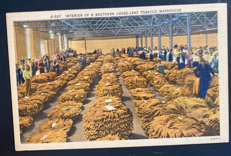 Mint USA Color Picture Postcard Interior Of Southern Loose Leaf Tobacco