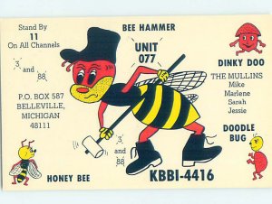 Pre-1980 RADIO CARD - Belleville - Near Canton & Arbor & Detroit MI AH1823