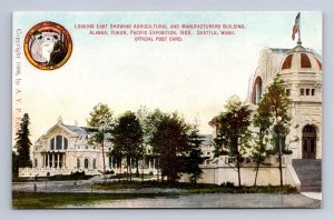 AYP ALASKA PACIFIC YUKON EXPOSITION SEATTLE WASHINGTON MFG BLDG POSTCARD (1909)#