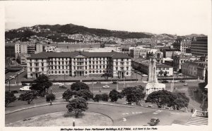 Postcard RPPC Wellington Harbour from Parliament Buildings New Zealand