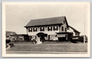 RPPC Pretty House With Ornate Entrance  Cloth Awnings Real Photo Postcard T27