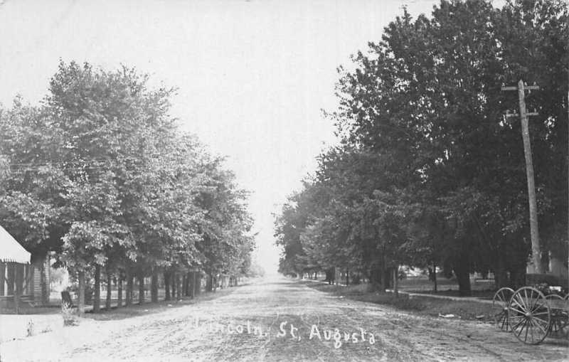 Augusta Wisconsin Lincoln Street Real Photo Vintage Postcard AA91209