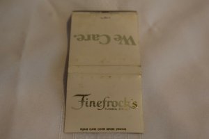 Finefrock's Funeral Service Advertising 30 Strike Matchbook Cover