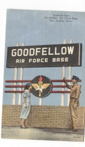 Postcard Military Air Force Base Entrance Sine San Angelo Texas TX