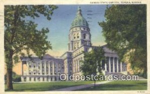 Topeka, Kansas, KS State Capital USA 1934 light crease top edge, light corner...