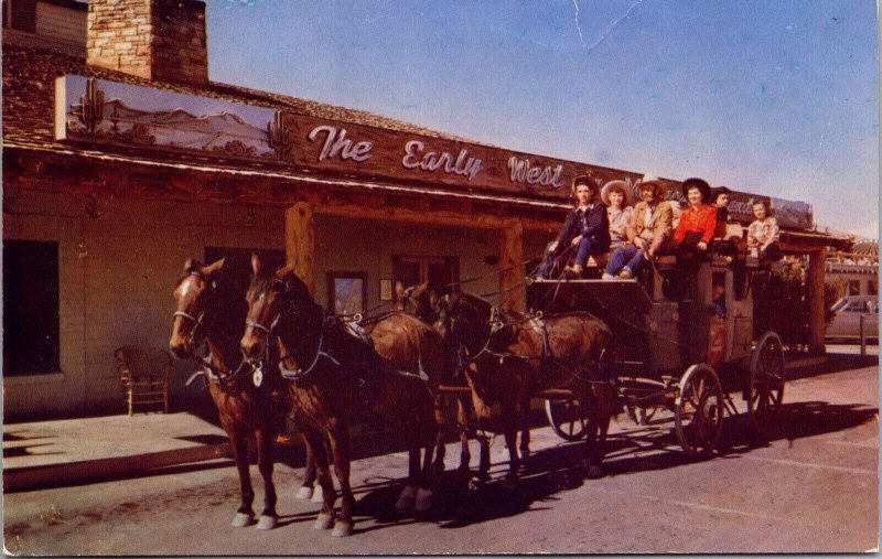 PC Guests of Hotel Last Frontier Hotel Riding on Stage Coach Paradise Nevada