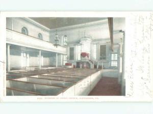 Pre-1907 INTERIOR OF CHRIST CHURCH Alexandria Virginia VA Q1886