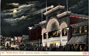 Postcard Nautical Garden at Night in Revere Beach, Massachusetts