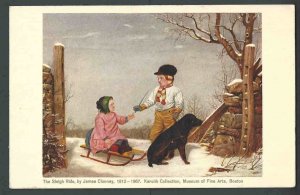Ca 1913 PPC The Sleigh Ride By James Clonney 1812-1867 In Boston Museum Used
