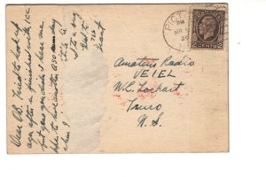 J Grant Currie, Pictou, Nova Scotia QSL VE1DS, Used 1936