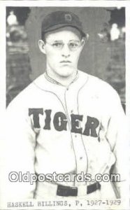 Haskell Billings Baseball Detroit Tigers Unused sticker on front with Players...