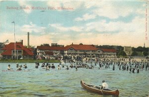 Postcard Wisconsin McKinley Park Bathing Beach Canon Kropp 23-9056