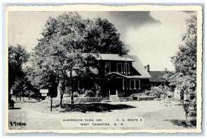 1944 Algonquin Farm Inn US Route West Thornton New Hampshire NH Vintage Postcard