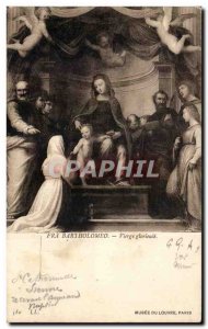 Old Postcard Fra Bartolomeo Glorious Virgin Louvre Museum paris