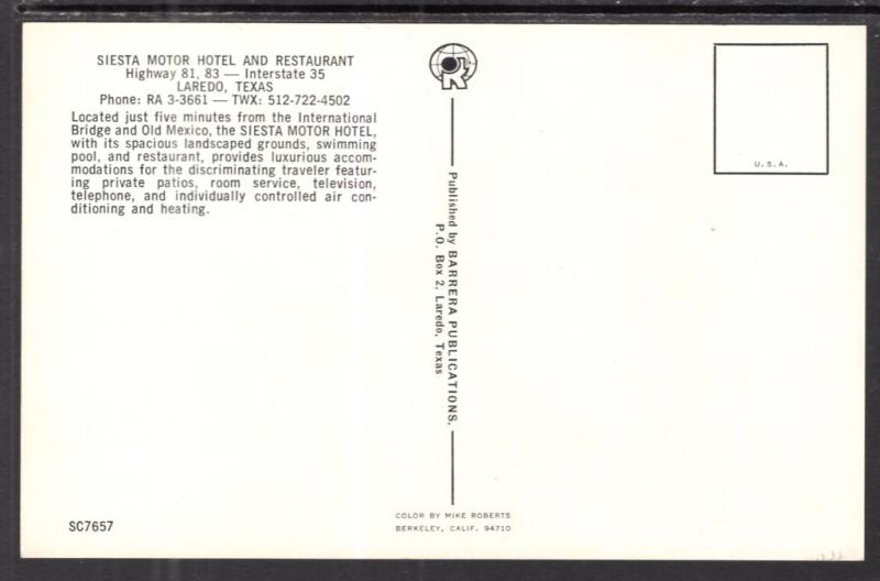 Siesta Motor Hotel and Restaurant,Laredo,TX