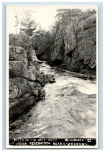 Menominee Indian Reservation Route 66 Dells Wolf River Real Photo RPPC P165