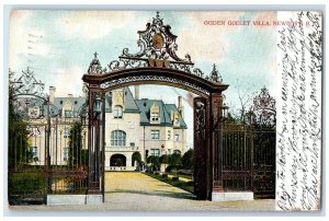 1906 Ogden Goelet Villa Entrance Scene Newport Rhode Island RI Posted Postcard
