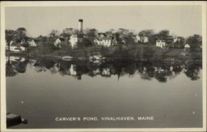 Vinalhaven ME Carver's Pond Real Photo Postcard jrf 