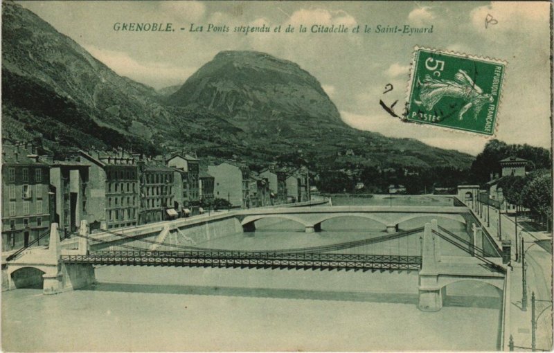 CPA GRENOBLE Les Ponts suspendu et de la Citadelle et le St-Eynard (685755)