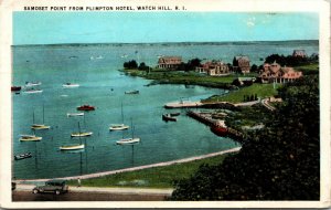Vtg 1930s Samoset Point from Plimpton Hotel Watch Hill Rhode Island RI Postcard