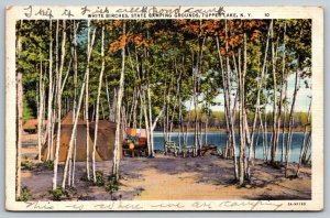 White Birches State Camping Grounds  Tupper Lake New York  Postcard