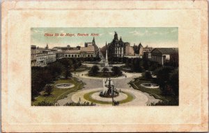 Argentina Buenos Aires Plaza 25 de Mayo Vintage Postcard C082