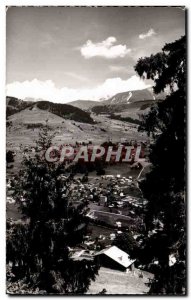 Modern Postcard General view Megeve and Mont Blanc