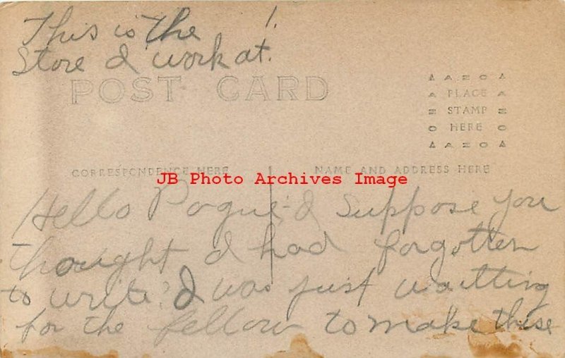 OH, Holgate, Ohio, RPPC, Post Office, Backus & Meyers Store, Photo