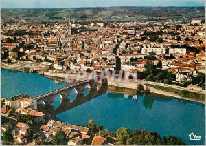 Postcard Modern Bergerac Dordogne Aerial View General