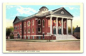 Postcard First Christian Church Hutchinson Kans. Kansas