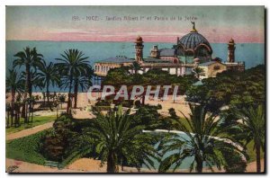 Postcard Old Nice Gardens Albert I and Palais de la Jetee