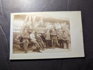 Mint 1916 Germany RPPC Military Squad Postcard Occupied Russian Steamroller