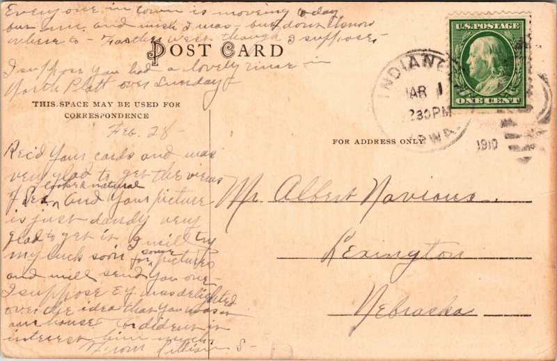 North Side Square Indianola Iowa Postcard 1910