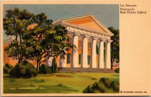 Vtg Lee Mansion Painting by Ruth Perkins Safford Arlington Virginia VA Postcard