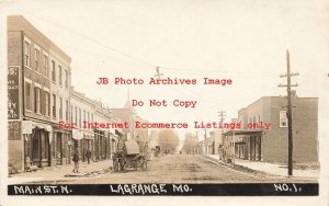 MO, LaGrange, Missouri, RPPC, Main Street, North, Business Section, Photo No 1
