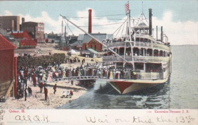 Illinois Quincy Excursion Steamer J S 1907 Curteich