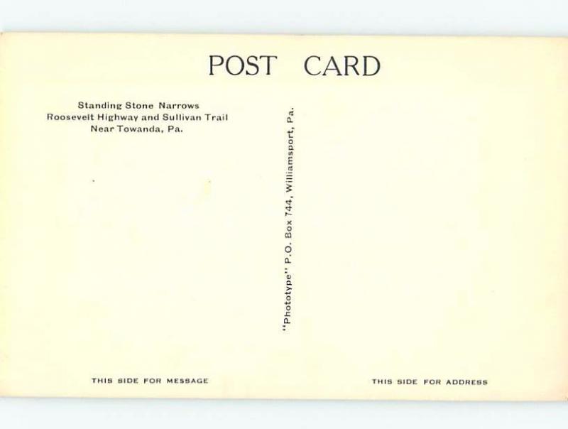 Divided-Back RIVER SCENE Towanda Pennsylvania PA hp5489