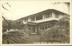 Hauula Oahu HI Cooper Ranch Inn c1920s-30s Real Photo Postcard xst