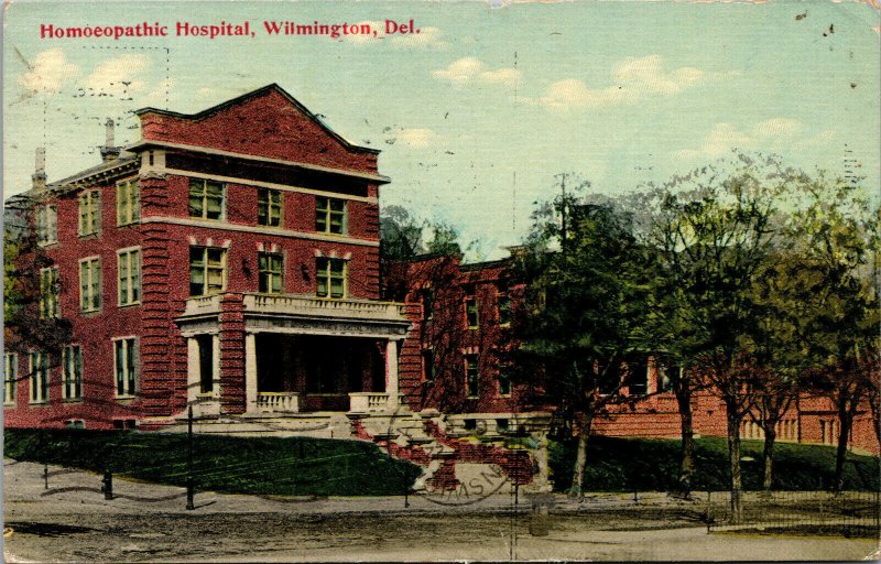 Vtg 1910s Homeopathic Hospital Wilmington Delaware DE Postcard