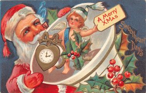 G59/ Santa Claus Christmas Postcard c1910 Cupid Nash Watch 9