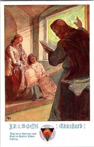 First Book Dirgilius' money Artist Signed German Vintage Postcard JY7