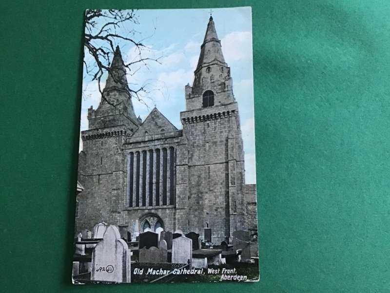 G.B. Old Machar Cathedral West Front Aberdeen Vintage Post Card R45186 