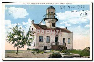 Postcard Old Spanish Old Light House Point Loma Calif