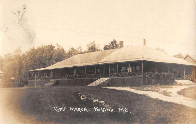 Poland Maine Camp Maqua Historic Bldg Real Photo Antique Postcard K25090