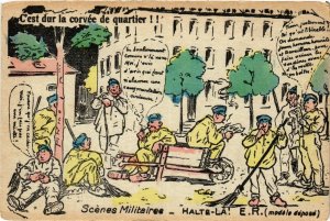 CPA MILITAIRE C'est dur la corvée de quartier-Scénes Militaires (317689)