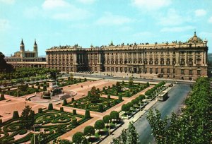 Vintage Postcard Madrid Plaza De Oriente Palacio Real Orient Square Madrid Spain