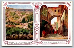 Mount of Olives  and Ecco Arch  Jerusalem  Palestine Postcard  1909