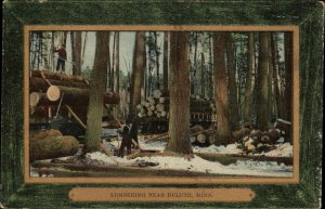 Logging Lumbering Duluth Minnesota MN c1910 Postcard